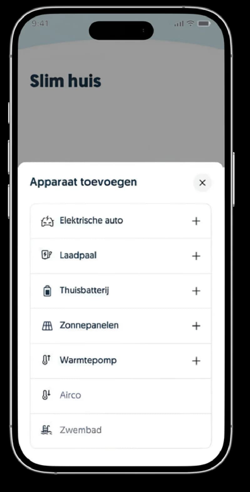 Frank Energie app: add a device