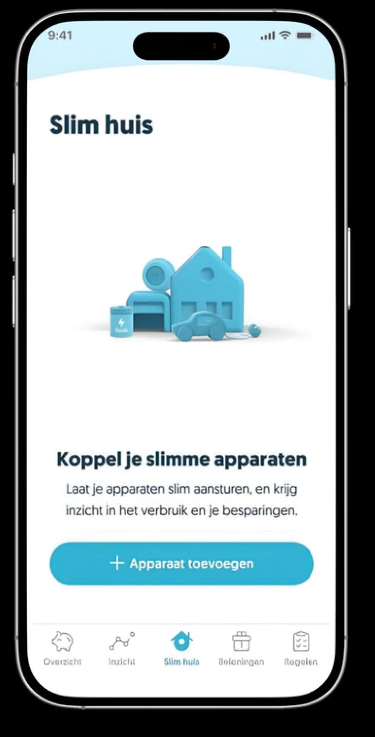 Frank Energie app: Smart home tab